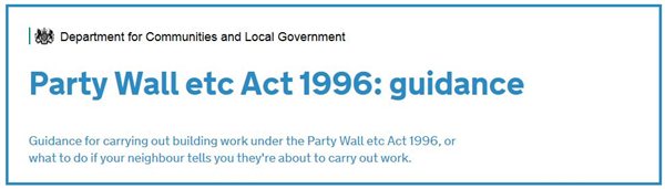 Guidance for carrying out building work under the Party Wall etc Act 1996