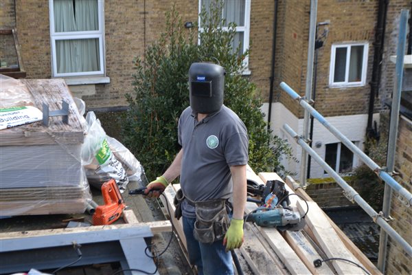 Steels being welded in Duke Road W4