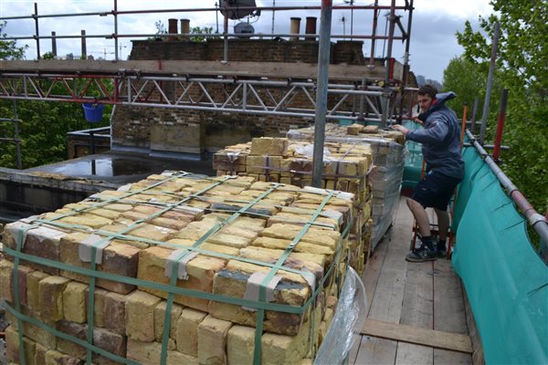 Delivery of London stock bricks to Fulham SW6