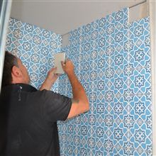 Bathroom mosaic tiles.