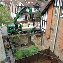 The reach on the Lawson loft lifter crane made things simple on at the Acton loft conversion.