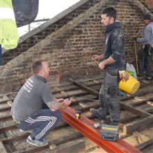 Anthony and James setting out the floor level