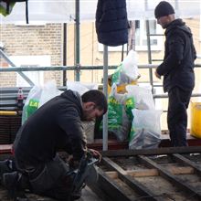 James cutting out timbers to allow for the steels at this loft converison in Shepherds Bush