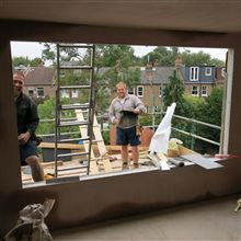 Anthony P and Darren from Ash Island Lofts doing the roofing works.