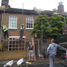 Scaffolding going up in Short Road Chiswick