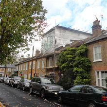 With the whole roofing coming off on this loft conversion and refubishment project in Chiswick... a tin hat scaffold was needed.