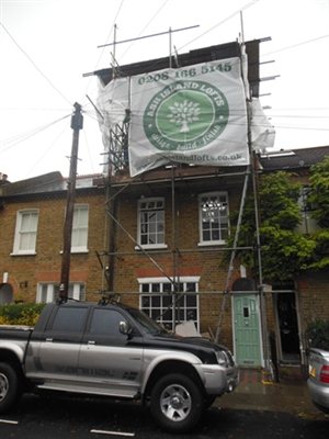 Loft conversion scaffolding Short Road Chiswick W4