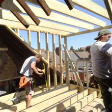 Ben and Russell building a dormer