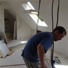 Nick plasterboard at this loft conversion in Goring on Thames.